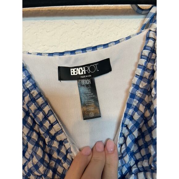 Beach Riot Blue Gingham One Piece Swimsuit - Picture 5 of 6